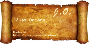 Jónás Oriána névjegykártya
